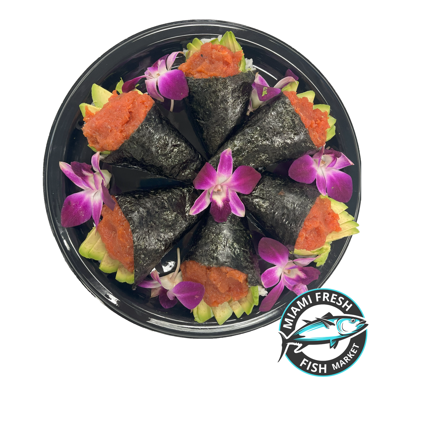 #10 Salmon Sushi Hand Roll Serving size 8 pcs
