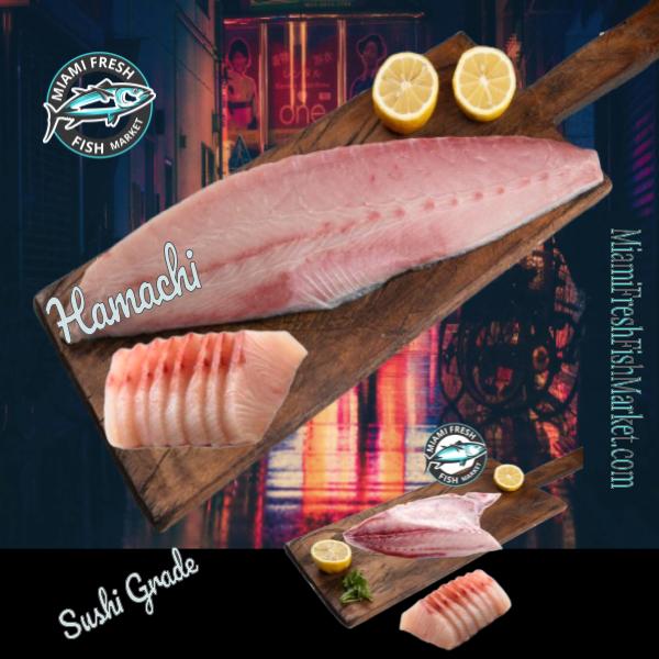 Hamachi Fresh Fish Sushi Grade or Fillet Per Pound