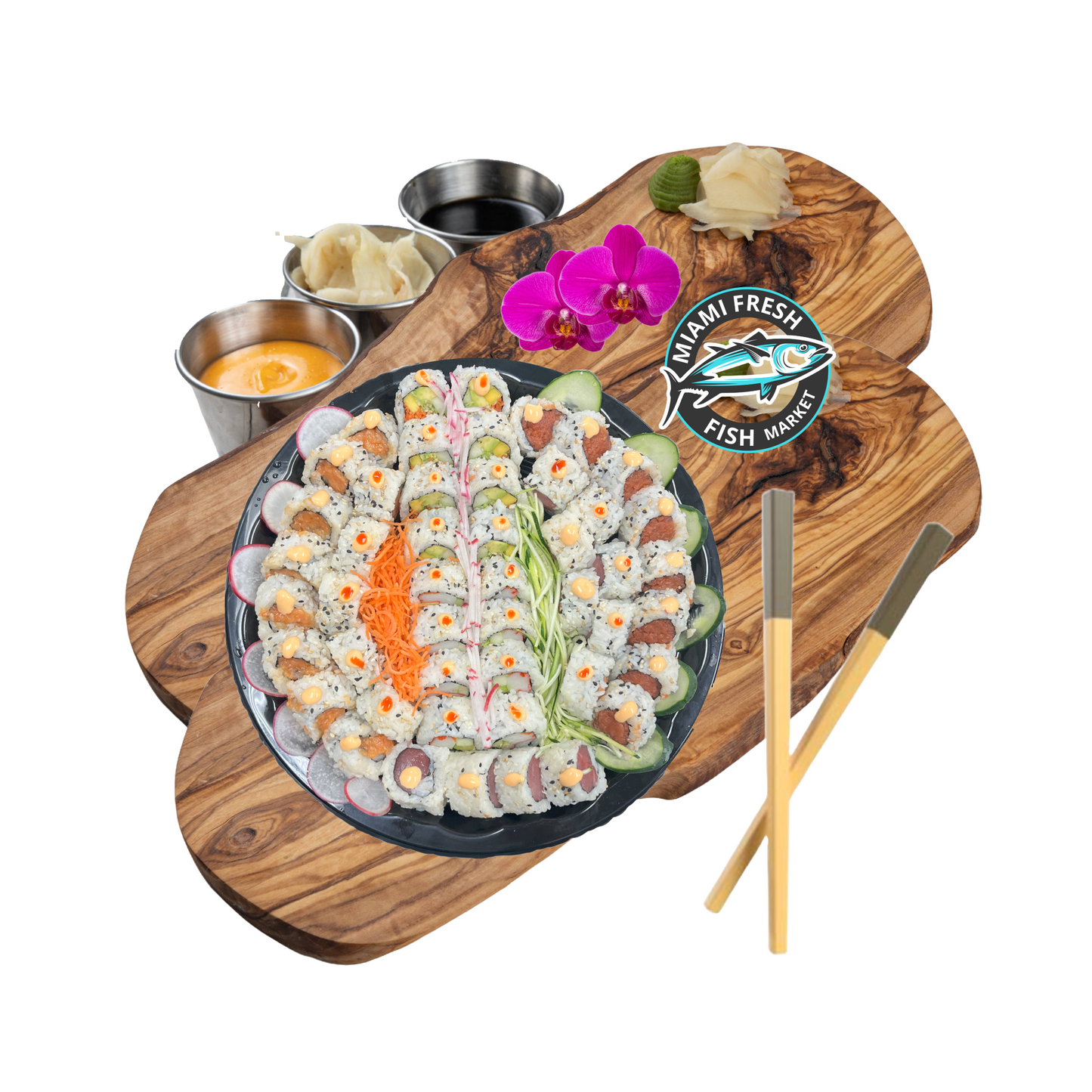 Sushi Basic Rolls Platter - 6 Rolls Serving 48 Pcs