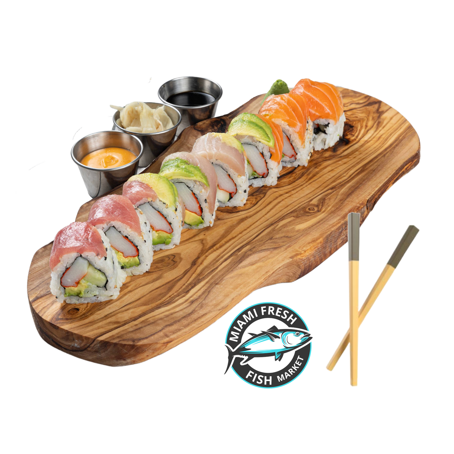 #21 Rainbow Sushi Roll Serving size 8 Pcs