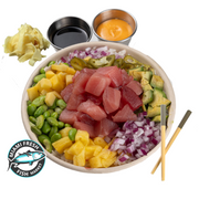 Poke-bowl-Tuna-White_rice_Avocado_vegetable- jalapeños-chopstick-miami-fresh-fish-market-