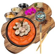 Smoked-Nova-and-Smoked-Mackerel-12"-Platter-Brown-wood-plate-miami-fresh-fish-market