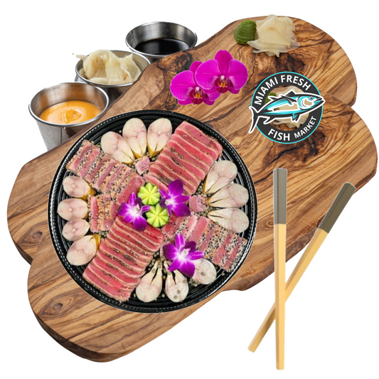 Seared Tuna Mix Smoked Mackerel-Fish-16"-Platter-by-miami-fresh-fish-market