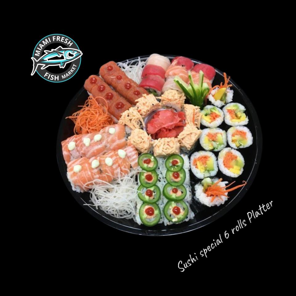 #4 Salmon Avocado Sushi Roll Serving size 8 Pcs