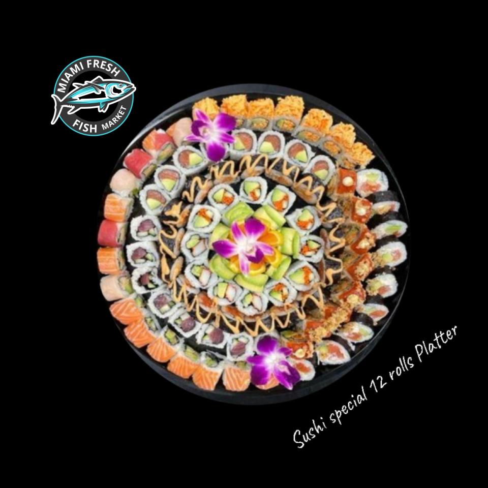 #4 Salmon Avocado Sushi Roll Serving size 8 Pcs