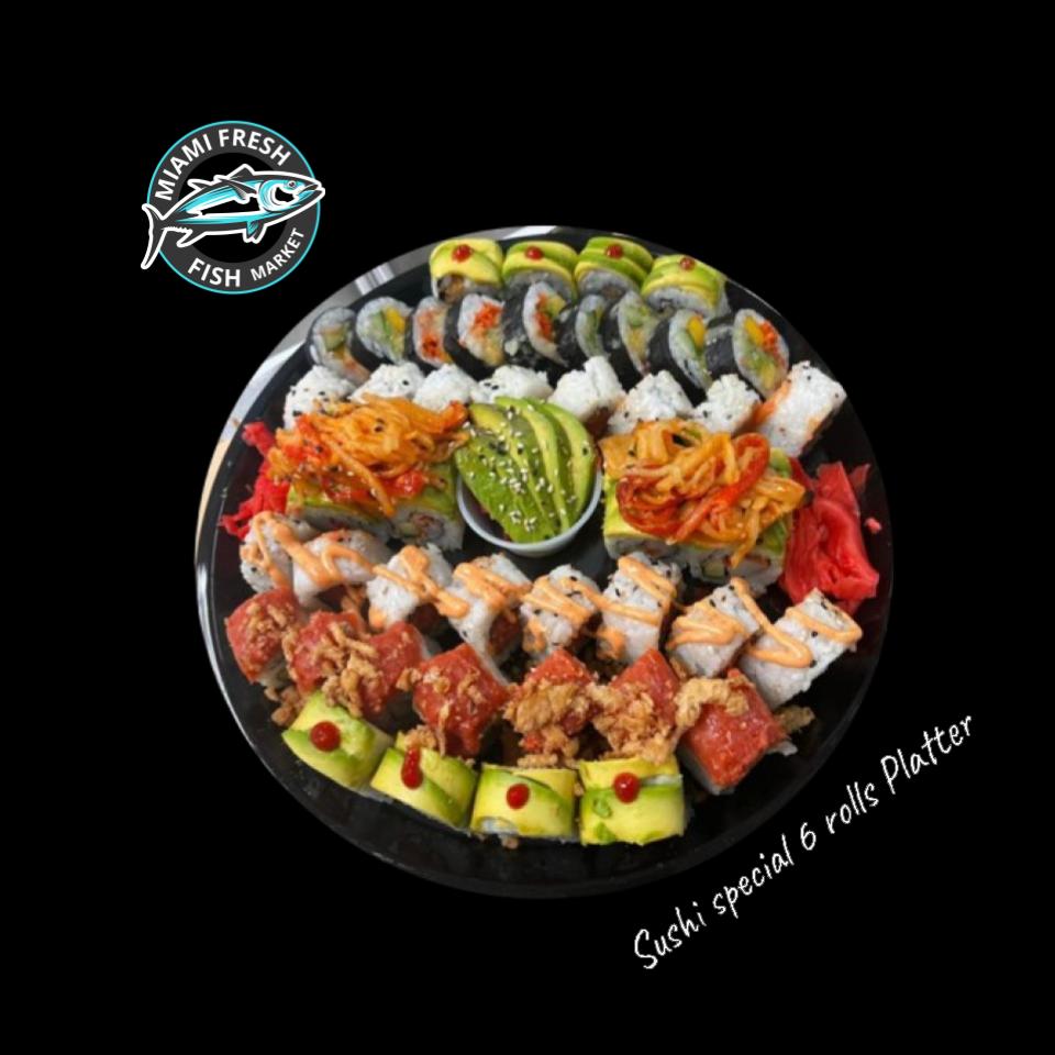 #4 Salmon Avocado Sushi Roll Serving size 8 Pcs