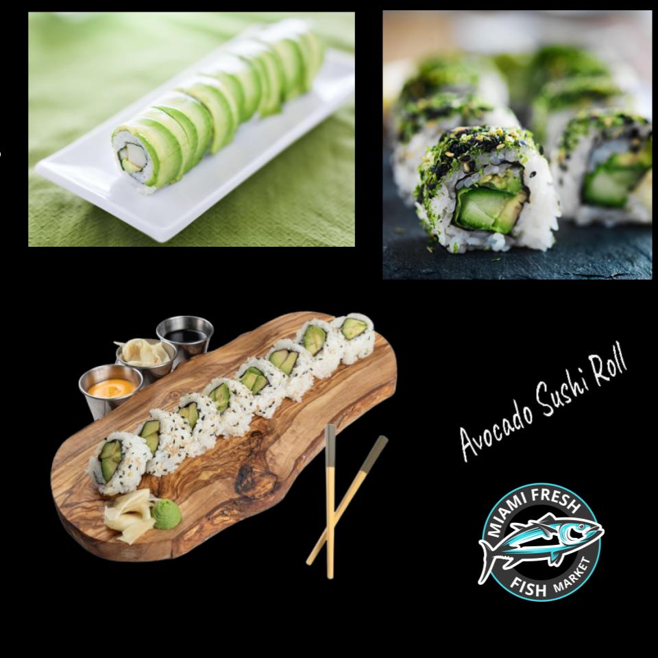 #1 Avocado Sushi Roll Serving size 8 Pcs
