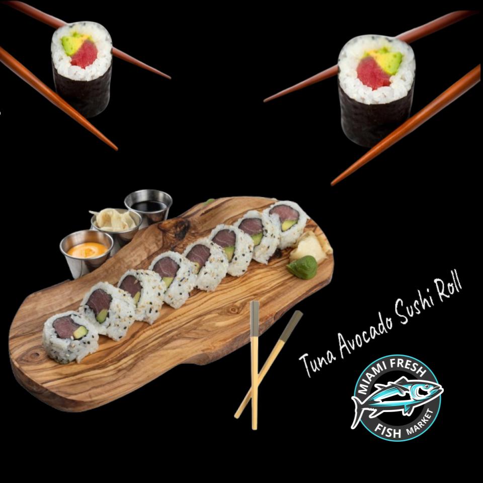 #6 Tuna Avocado Sushi Roll Serving size 8 Pcs