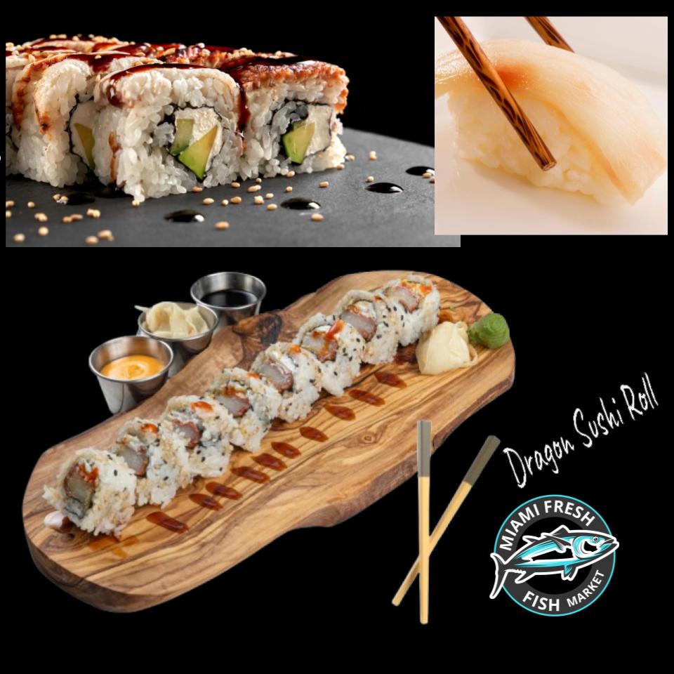 #14 Dragon Sushi Roll Serving size 8 Pcs