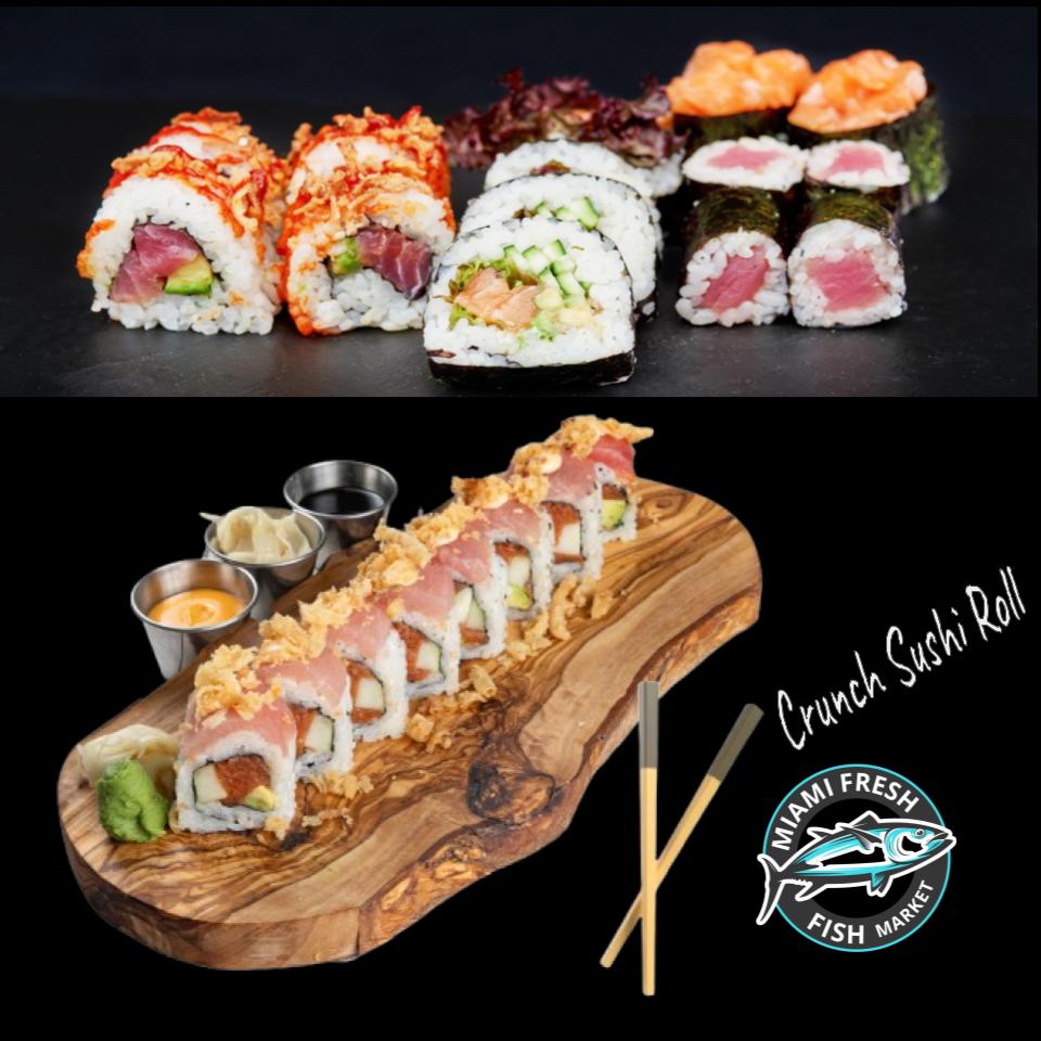 #16 Crunch Sushi Roll Serving size 8 Pcs