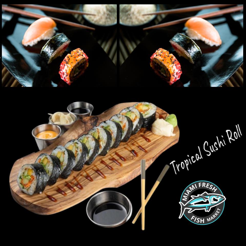 #18 Tropical Sushi Roll Serving size 8 Pcs