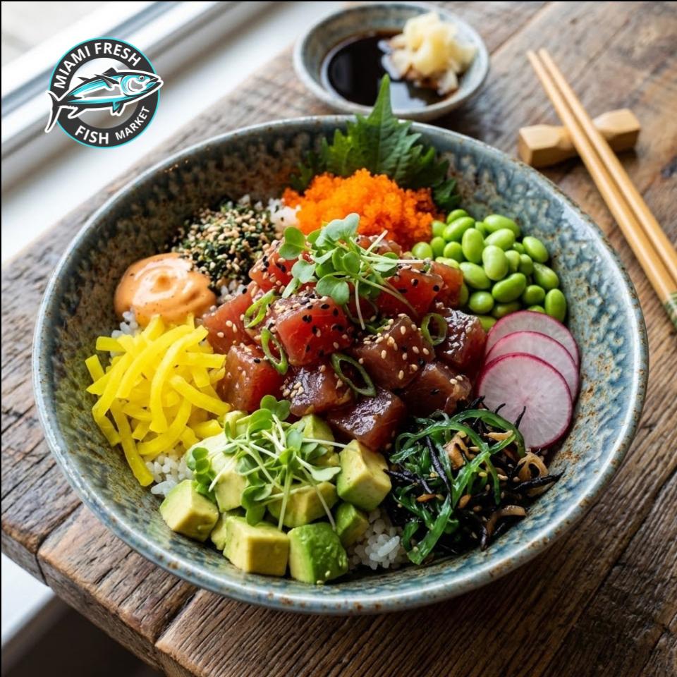 Cooked Salmon Poke Bowl