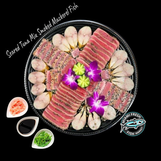 Seared Tuna Mix Smoked Mackerel Fish 16" Platter