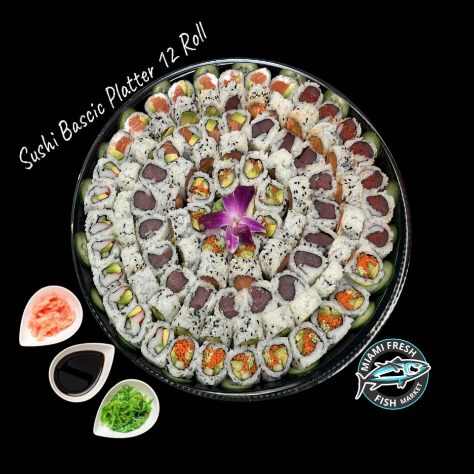 Sushi Basic Rolls Platter - 6 Rolls Serving 48 Pcs