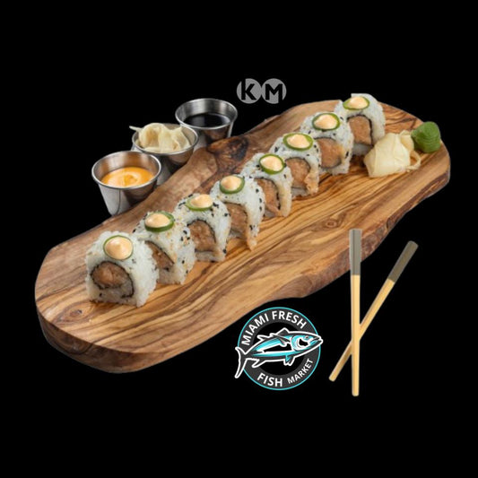 #13 Spicy Hamachi Sushi Roll Serving Size 8 Pcs