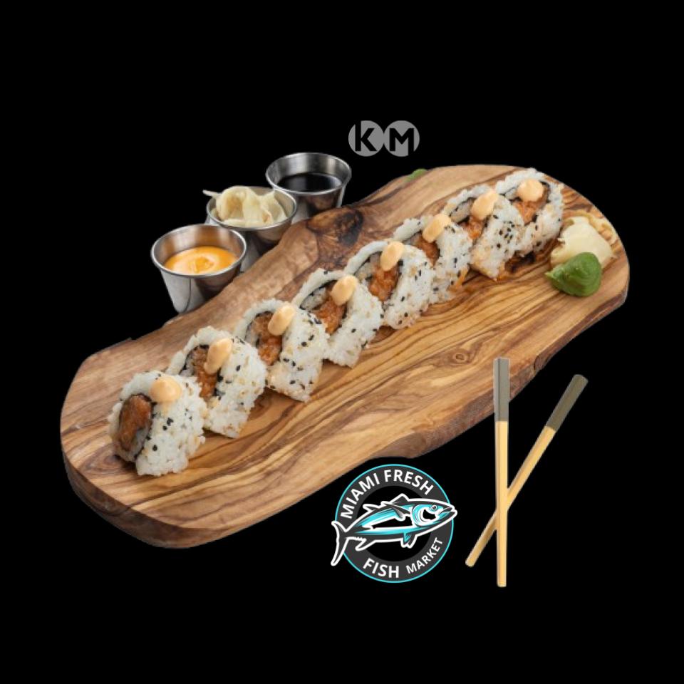 #5 Spicy Salmon Sushi Roll Serving size 8 Pcs