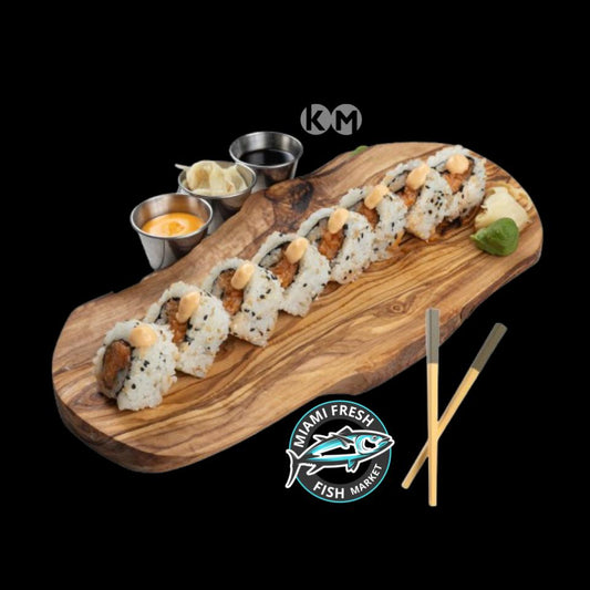 #5 Spicy Salmon Sushi Roll Serving size 8 Pcs