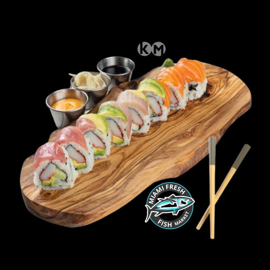 #21 Rainbow Sushi Roll Serving size 8 Pcs