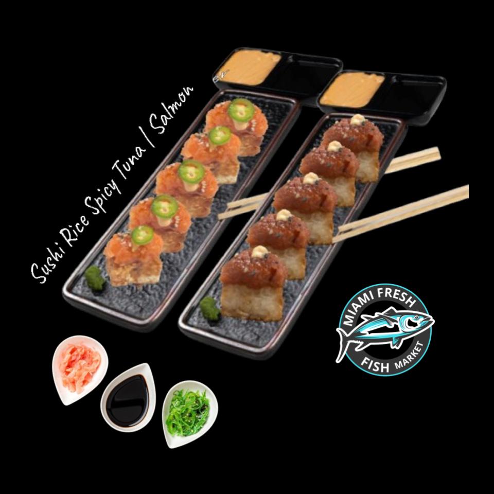 Sushi Crispy Rice Mix Spicy Tuna | Spicy Salmon | 12 PCS