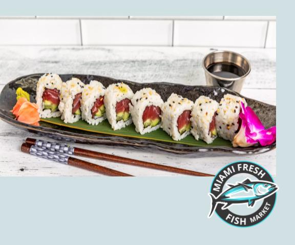 #6 Tuna Avocado Sushi Roll Serving size 8 Pcs