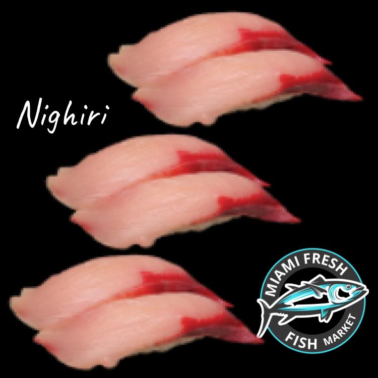 Nigiri Hamachi Platter Serving Size 6 Pcs